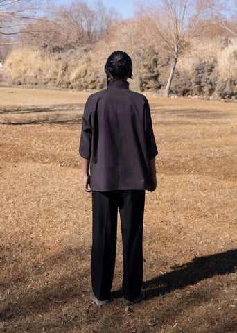 Grey Cotton Linen Karma Shirt