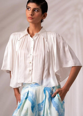 A Model Wearing Multicolor Modal Satin Joey Co-Ord Set, curated by Only Ethikal