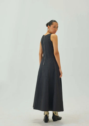 Denim Graphite Midi Dress