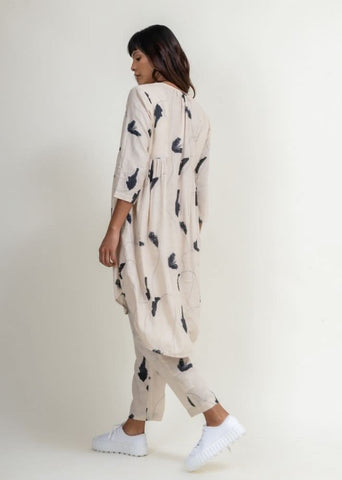 A Model Wearing Multicolor Upcycled Cotton Naomi Printed Set, curated by Only Ethikal