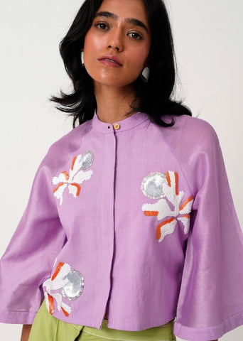 A Model Wearing Multicolor Handloom Cotton Zola Set 2, curated by Only Ethikal