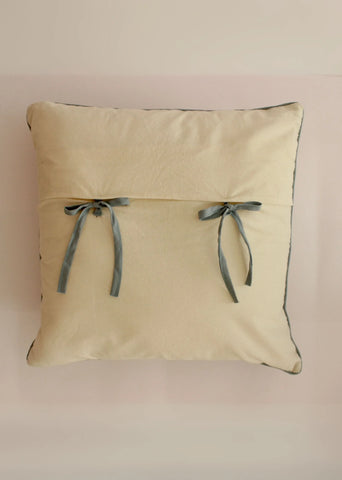 Daisy Block Printed Cotton Cushion Cover