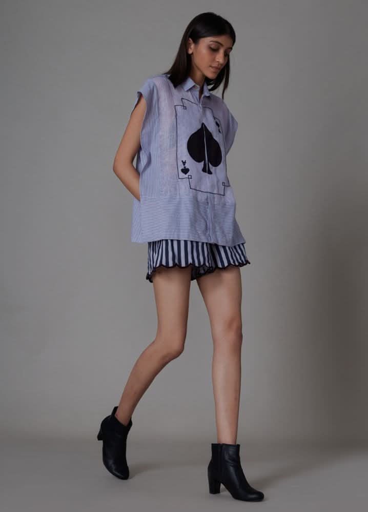 A Model Wearing Purple Linen Ace Set-Lavender, curated by Only Ethikal