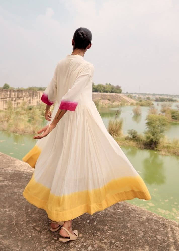 A Model Wearing Multicolor,Pure Cotton Cora Co-ord Set,curated by Only Ethikal
