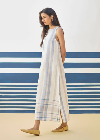 Inara Modern Check Linen Dress
- Ivory