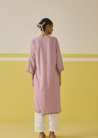 A Model Wearing Multicolor Handwoven Cotton Endless Summer Kala Cotton Kurta Top , curated by Only Ethikal