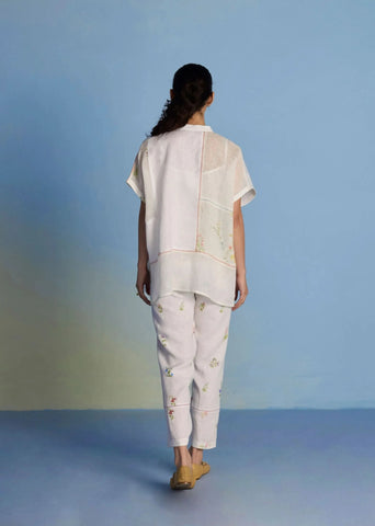 Aboli Patchwork Linen C-Ord Set-White