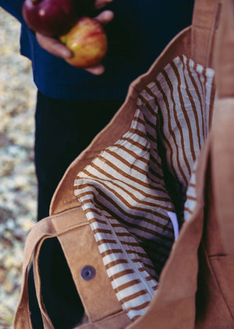 Beige Bakhor Appliqué Canvas Tote