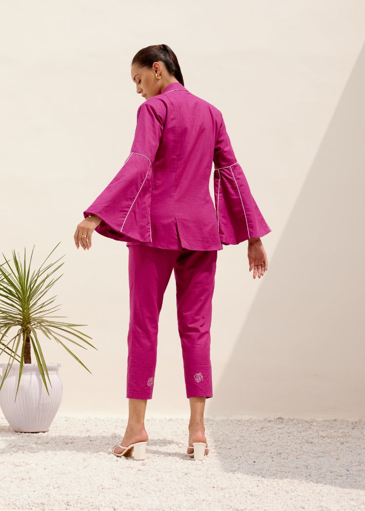 A Model Wearing Pink Hemp Magenta Promise Co-Ord Set, curated by Only Ethikal
