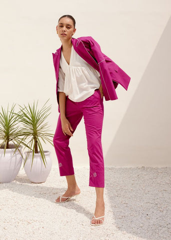 A Model Wearing Pink Hemp Magenta Promise Co-Ord Set, curated by Only Ethikal