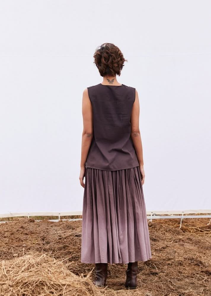 A Model Wearing Purple Pure Cotton Plum Co-ord Set,curated by Only Ethikal