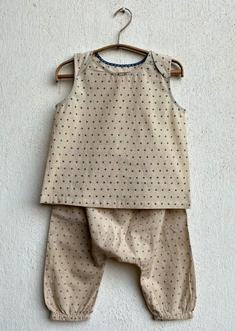 Unisex Organic Zoo Indigo Raidana Jhabla With Matching Pants