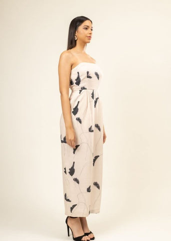 A Model Wearing Multicolor Upcycled Denim Denise Printed Dress, curated by Only Ethikal