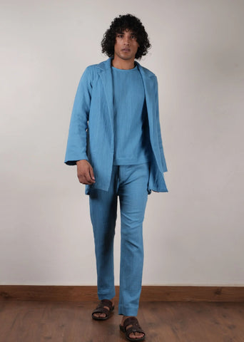 Men'S Blue Crush T-Shirt, Pants  & Jacket Set (3 Pcs)