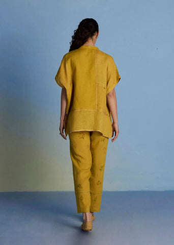 Aboli Patchwork Linen C-Ord Set-Ochre
