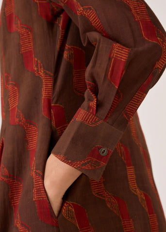 Jini Block Print Shirt Dress