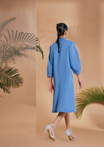 Origani Blue Petal Safari A-Line Dress