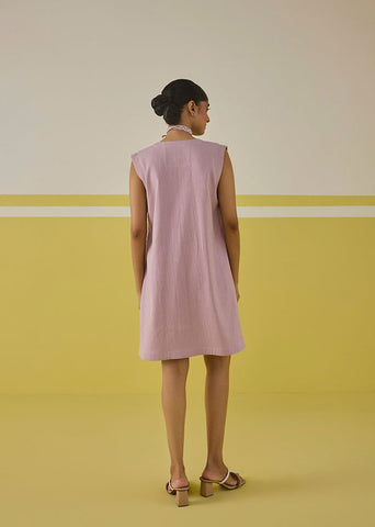 A Model Wearing Multicolor Organic Cotton Double gauge Balmy Summer Organic Cotton Dress, curated by Only Ethikal