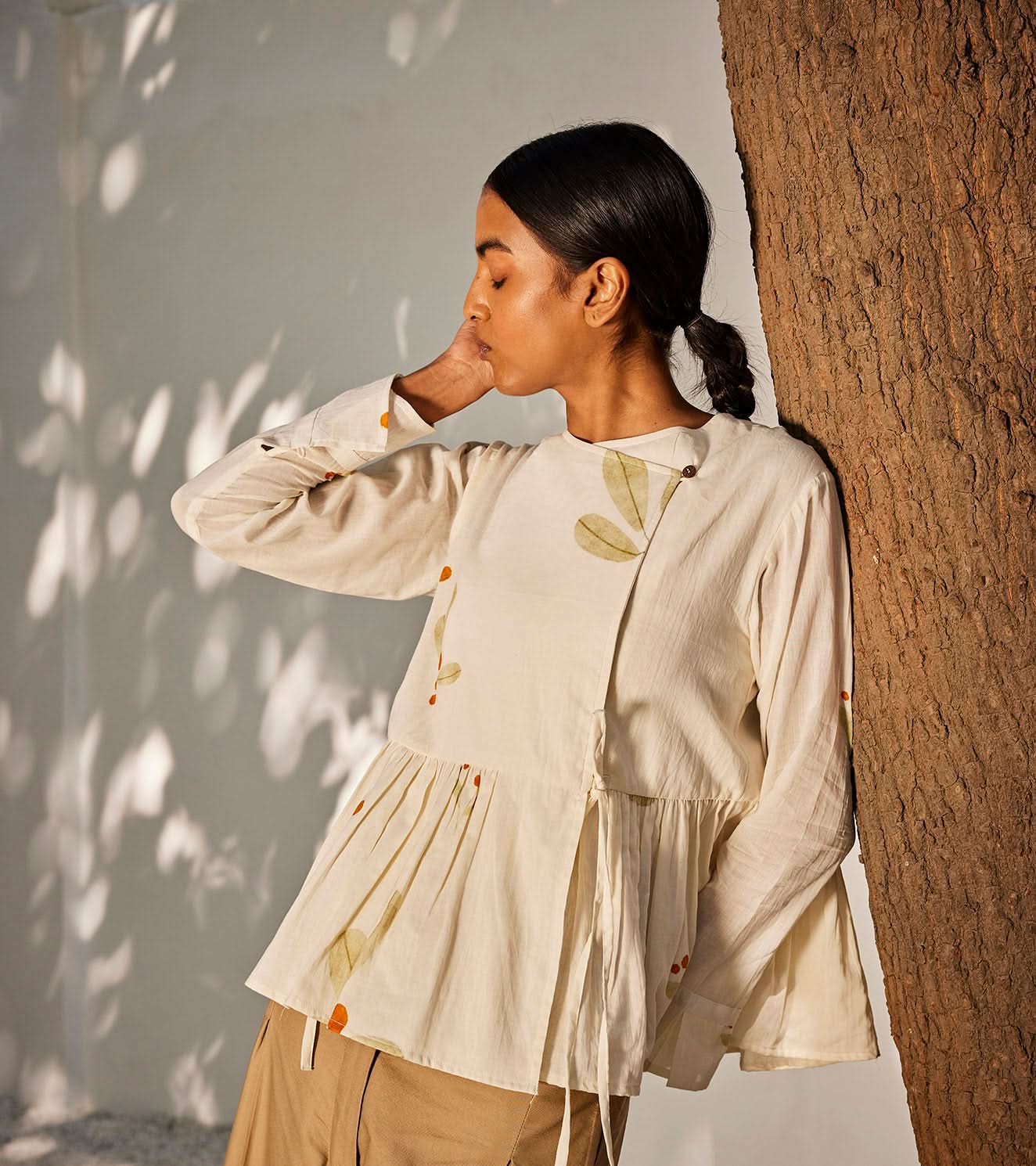 A Model Wearing Multicolor,Pure Cotton Secret Daze Top curated by Only Ethikal