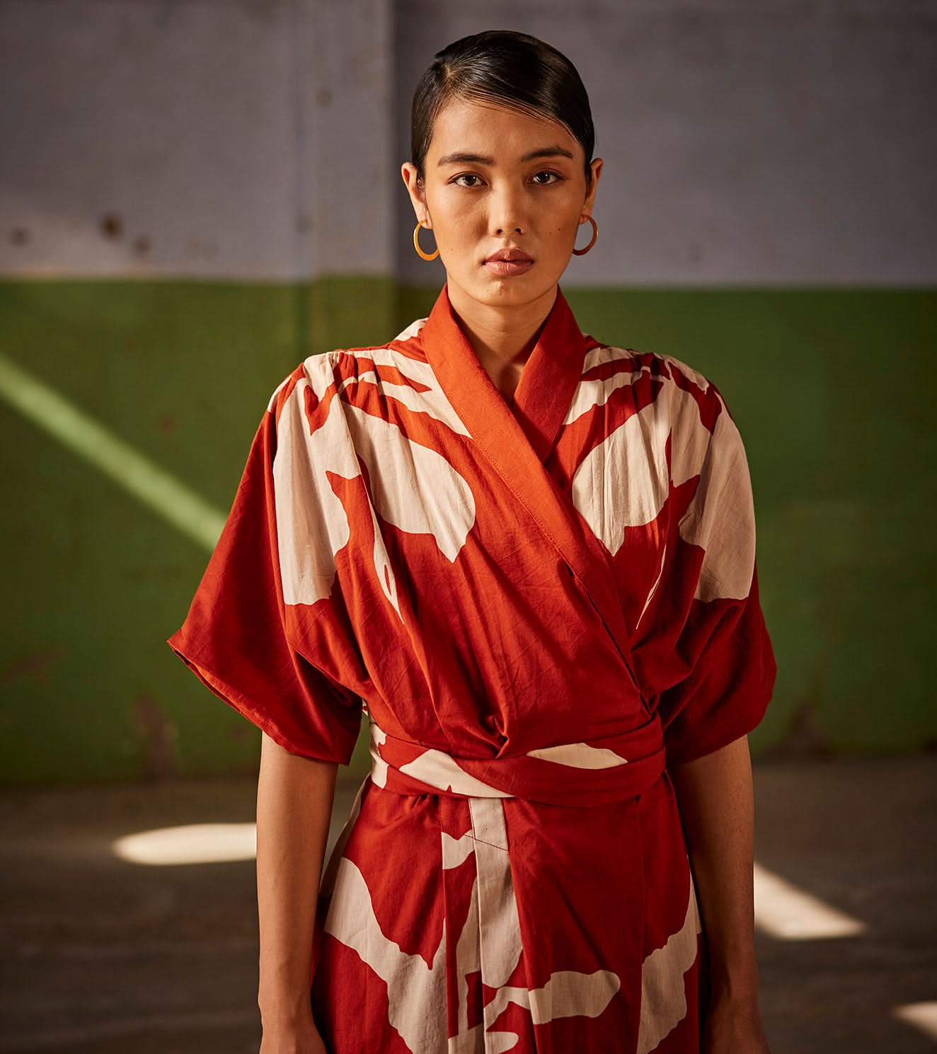 A Model Wearing Multicolor,Pure Cotton Watermelon Sugar curated by Only Ethikal