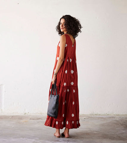 A Model Wearing Multicolor,Pure Cotton Earthen Hues curated by Only Ethikal