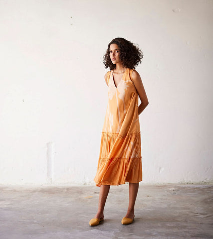 A Model Wearing Orange Pure Cotton Sun-Sational curated by Only Ethikal