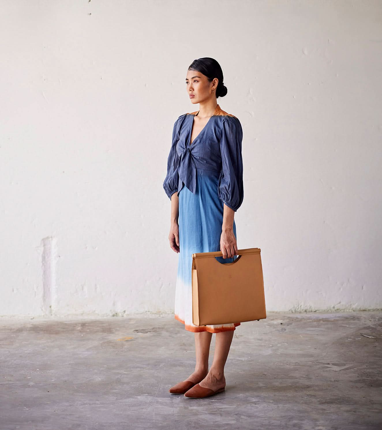 A Model Wearing Multicolor,Pure Cotton Hop Scotch curated by Only Ethikal