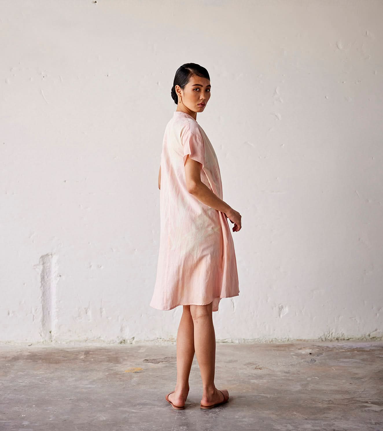 A Model Wearing Pink Pure Cotton Sun Kissed curated by Only Ethikal