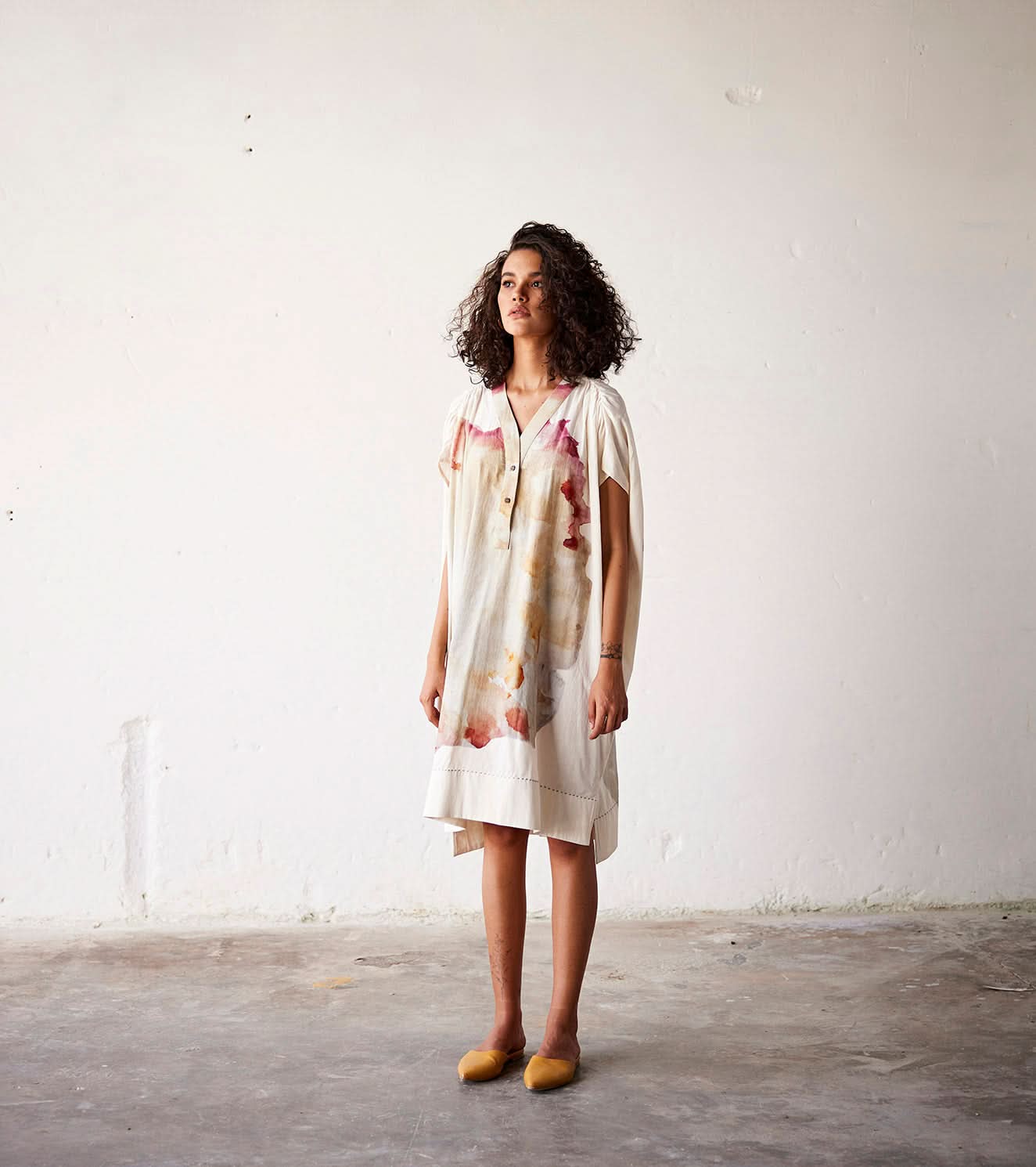 A Model Wearing Multicolor,Pure Cotton Sea Shells curated by Only Ethikal