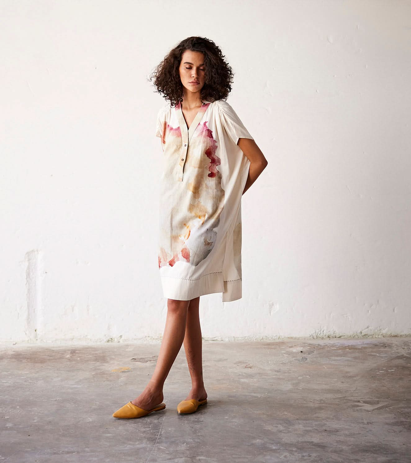 A Model Wearing Multicolor,Pure Cotton Sea Shells curated by Only Ethikal