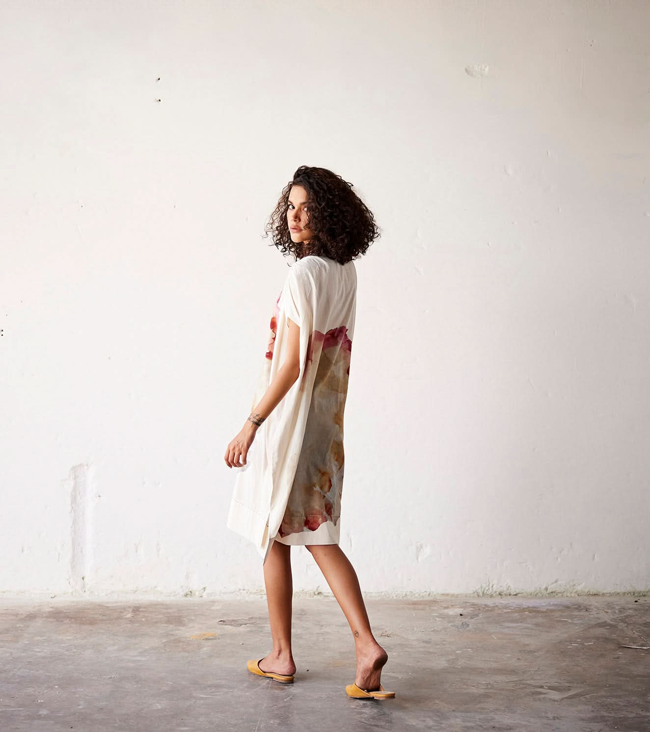 A Model Wearing Multicolor,Pure Cotton Sea Shells curated by Only Ethikal