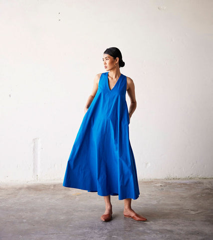 A Model Wearing Blue Pure Cotton Clear Skies curated by Only Ethikal