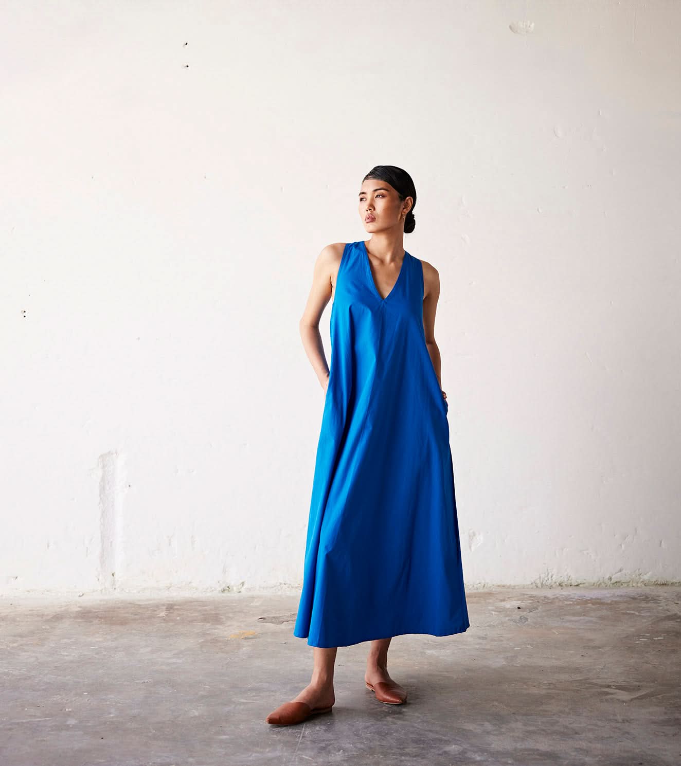A Model Wearing Blue Pure Cotton Clear Skies curated by Only Ethikal