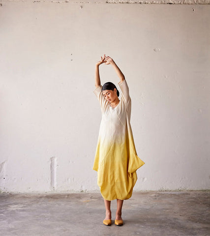 A Model Wearing Multicolor,Pure Cotton Golden days curated by Only Ethikal