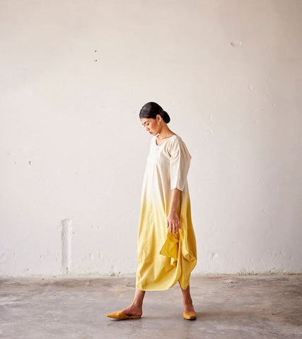 A Model Wearing Multicolor,Pure Cotton Golden days curated by Only Ethikal