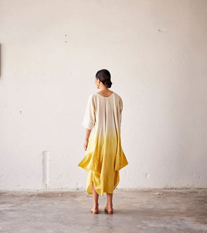 A Model Wearing Multicolor,Pure Cotton Golden days curated by Only Ethikal