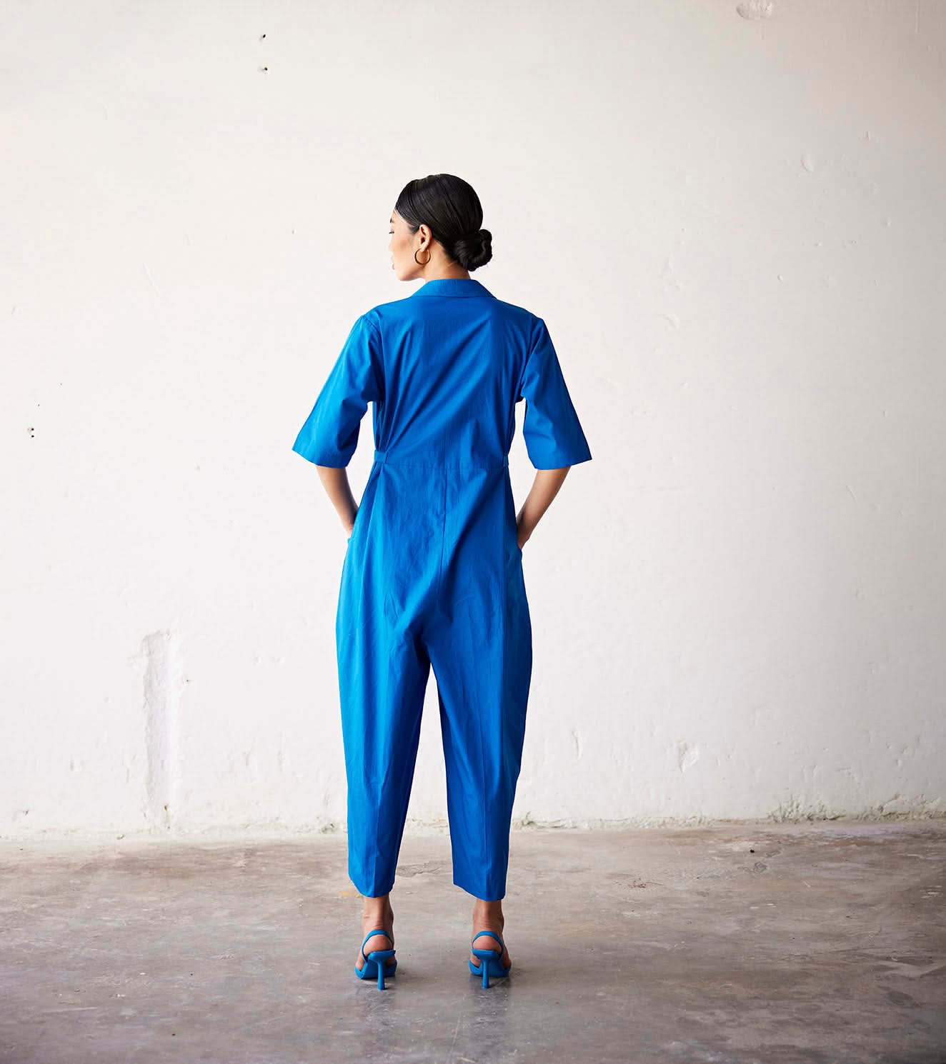 A Model Wearing Blue Pure Cotton Summer Nights curated by Only Ethikal