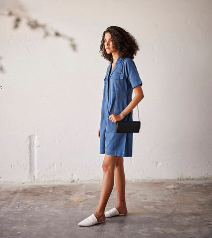 A Model Wearing Blue Cotton Bubble Gum curated by Only Ethikal