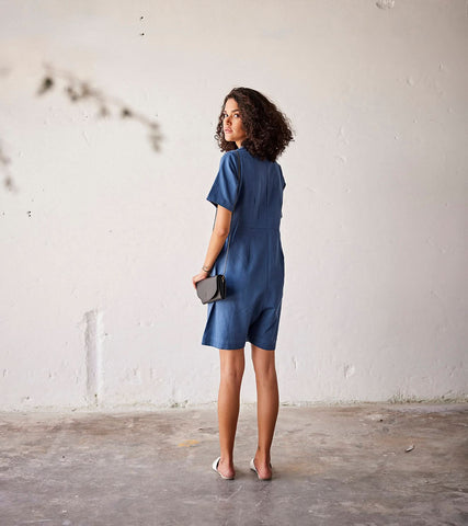 A Model Wearing Blue Cotton Bubble Gum curated by Only Ethikal
