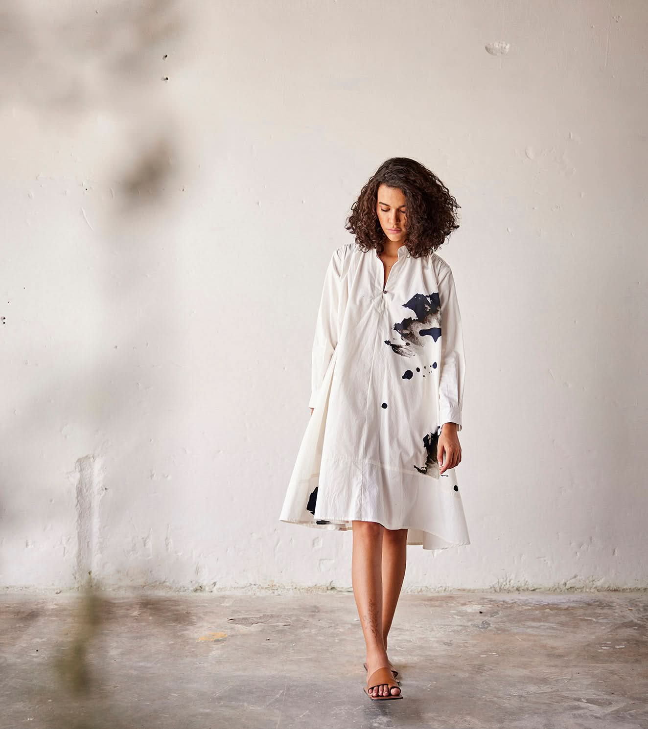 A Model Wearing White Pure Cotton Silver Lining curated by Only Ethikal