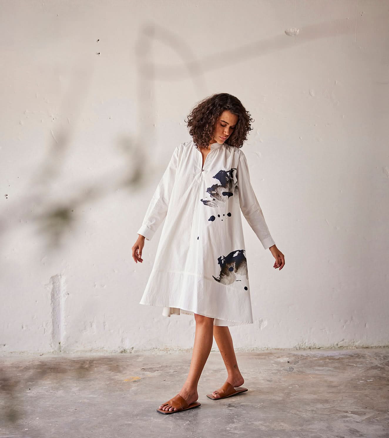 A Model Wearing White Pure Cotton Silver Lining curated by Only Ethikal