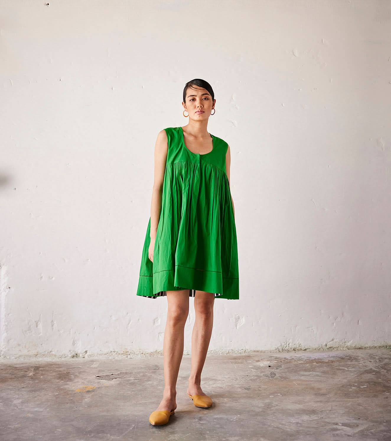A Model Wearing Green Pure Cotton Kiwi curated by Only Ethikal