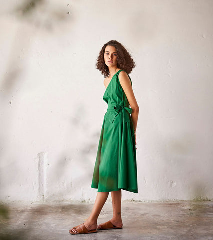 A Model Wearing Green Pure Cotton Peas in a Pod curated by Only Ethikal