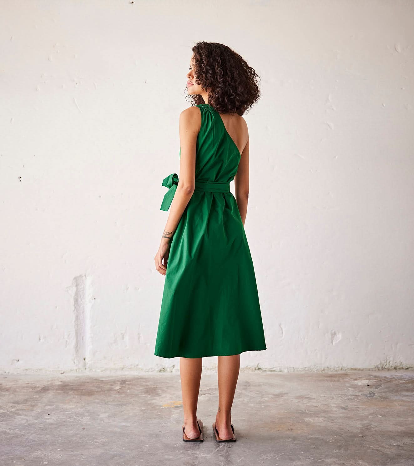 A Model Wearing Green Pure Cotton Peas in a Pod curated by Only Ethikal