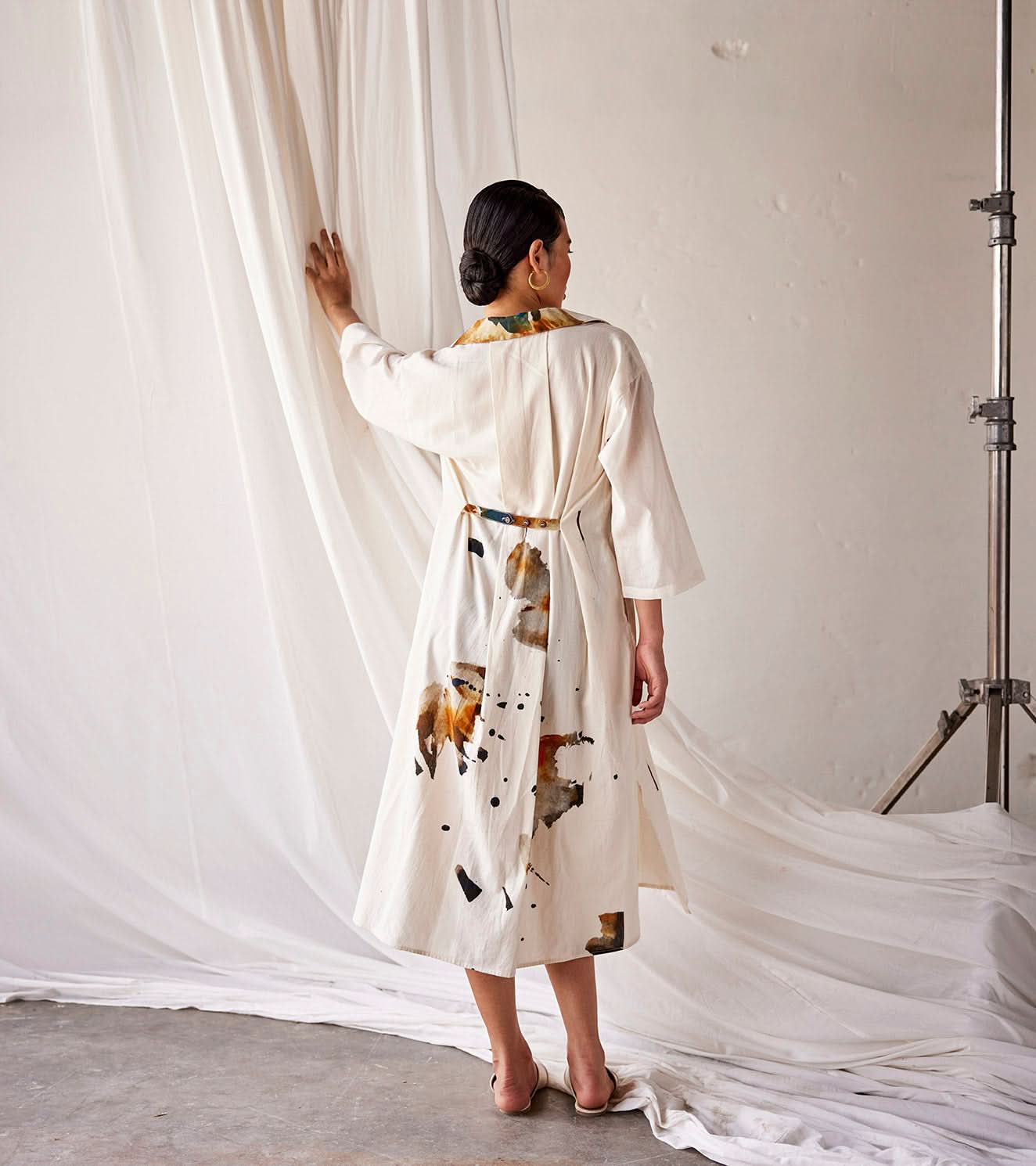 A Model Wearing Multicolor,Pure Cotton Summer Splash curated by Only Ethikal