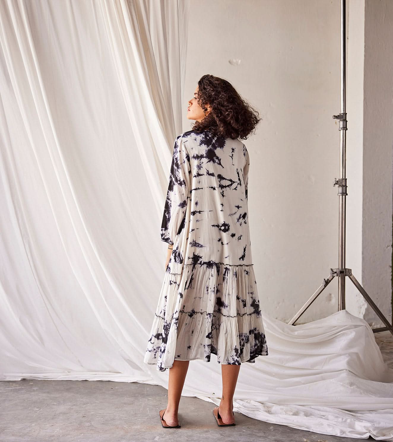 A Model Wearing Multicolor,Pure Cotton Summer Solstice curated by Only Ethikal