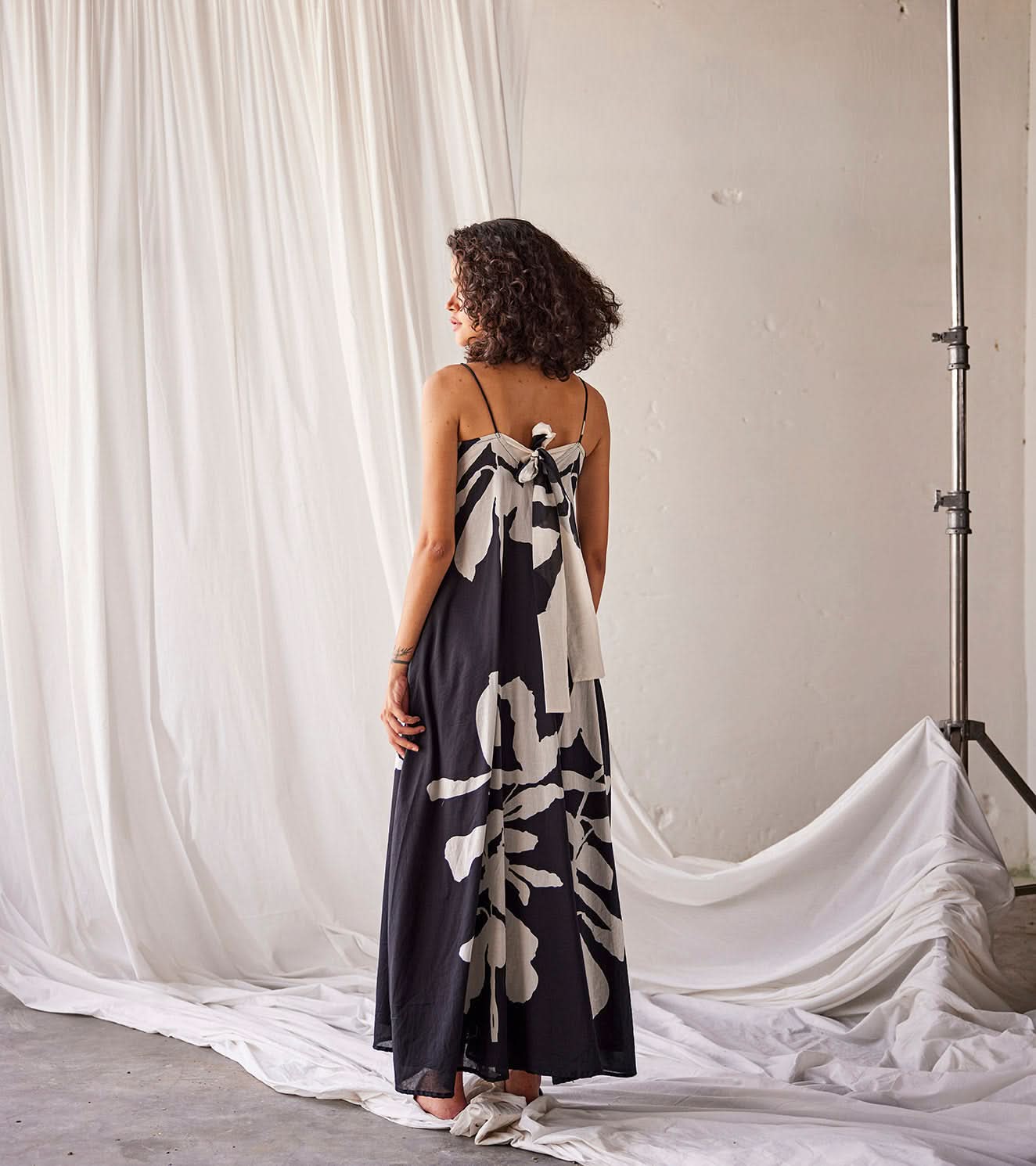 A Model Wearing Black Pure Cotton Summer Somewhere curated by Only Ethikal