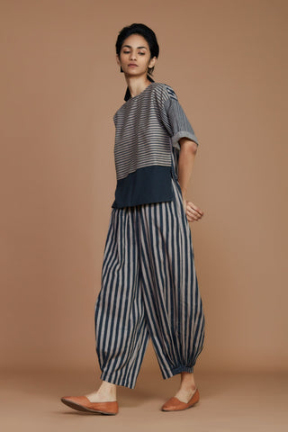 Grey With Charcoal Striped Cb Ekin Co-Ord Set