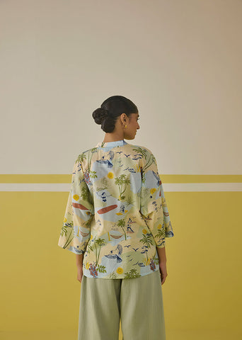 A Model Wearing Multicolor Palmy Summer Top, curated by Only Ethikal