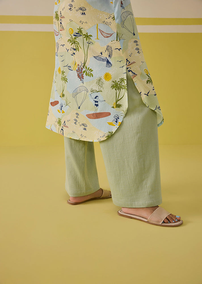 A Model Wearing Paradise Kurta Top, curated by Only Ethikal